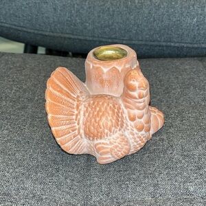 Vintage Terra cotta turkey candle holder excellent condition